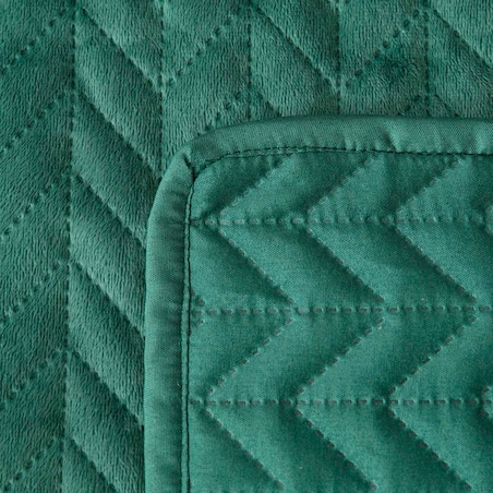 Butelkowa Zieleń Narzuta Pled na Łóżko Kanapę Velvet Welur 200 x 220 Welurowa