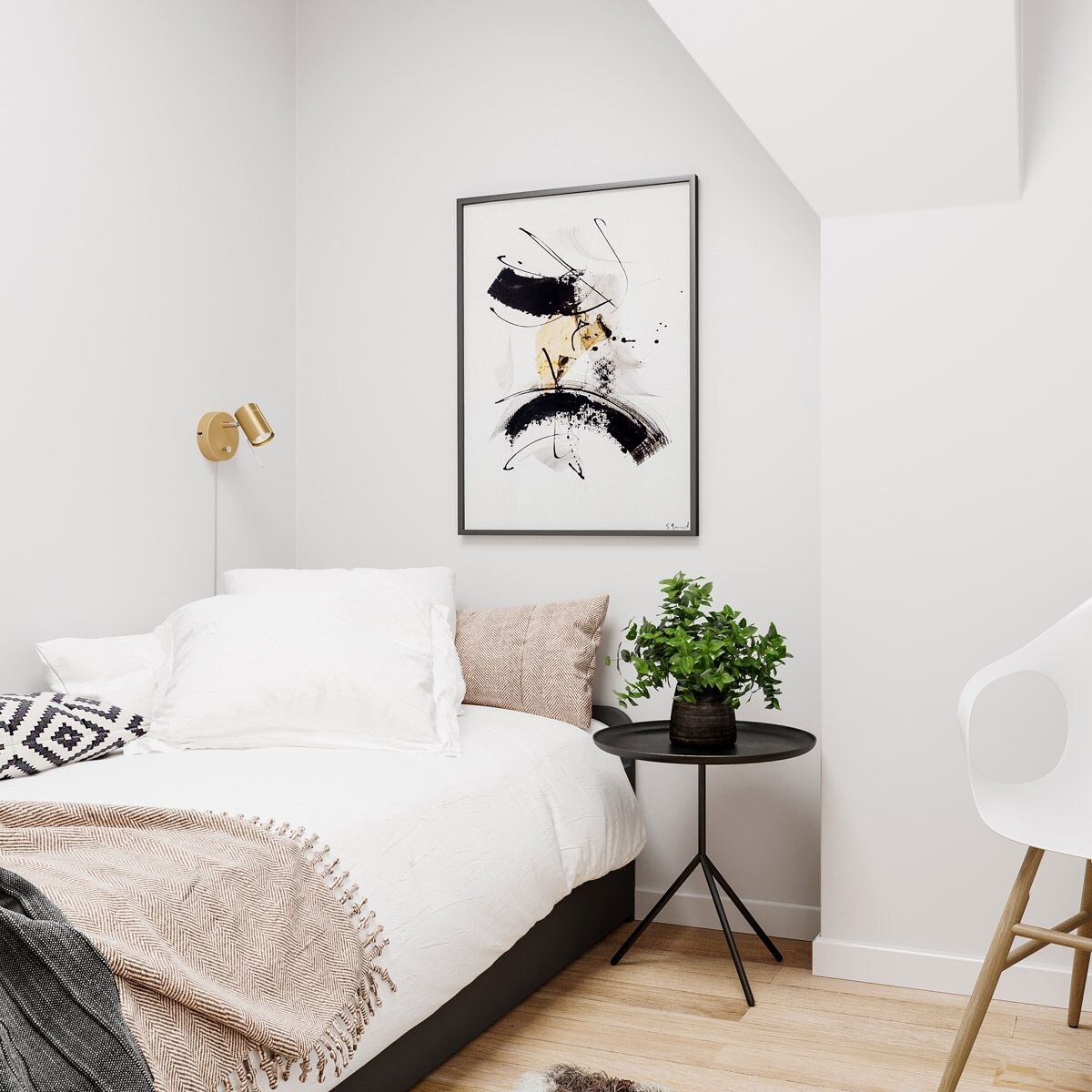 Złota lampa ścienna Correct metalowy spot do czytania