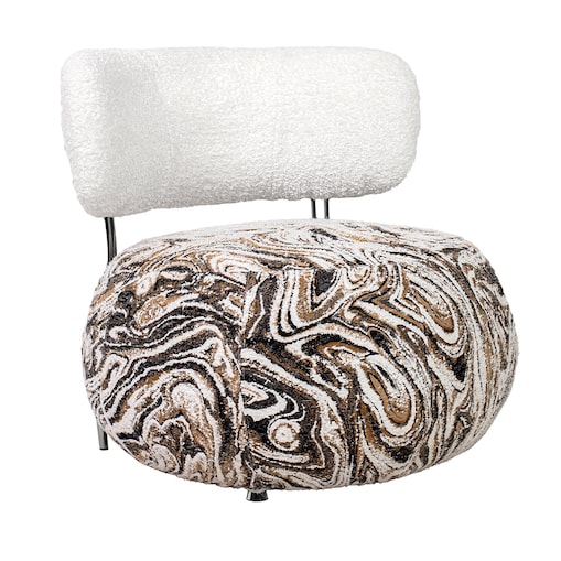 Fotel LOW TEDDY beżowy melanż