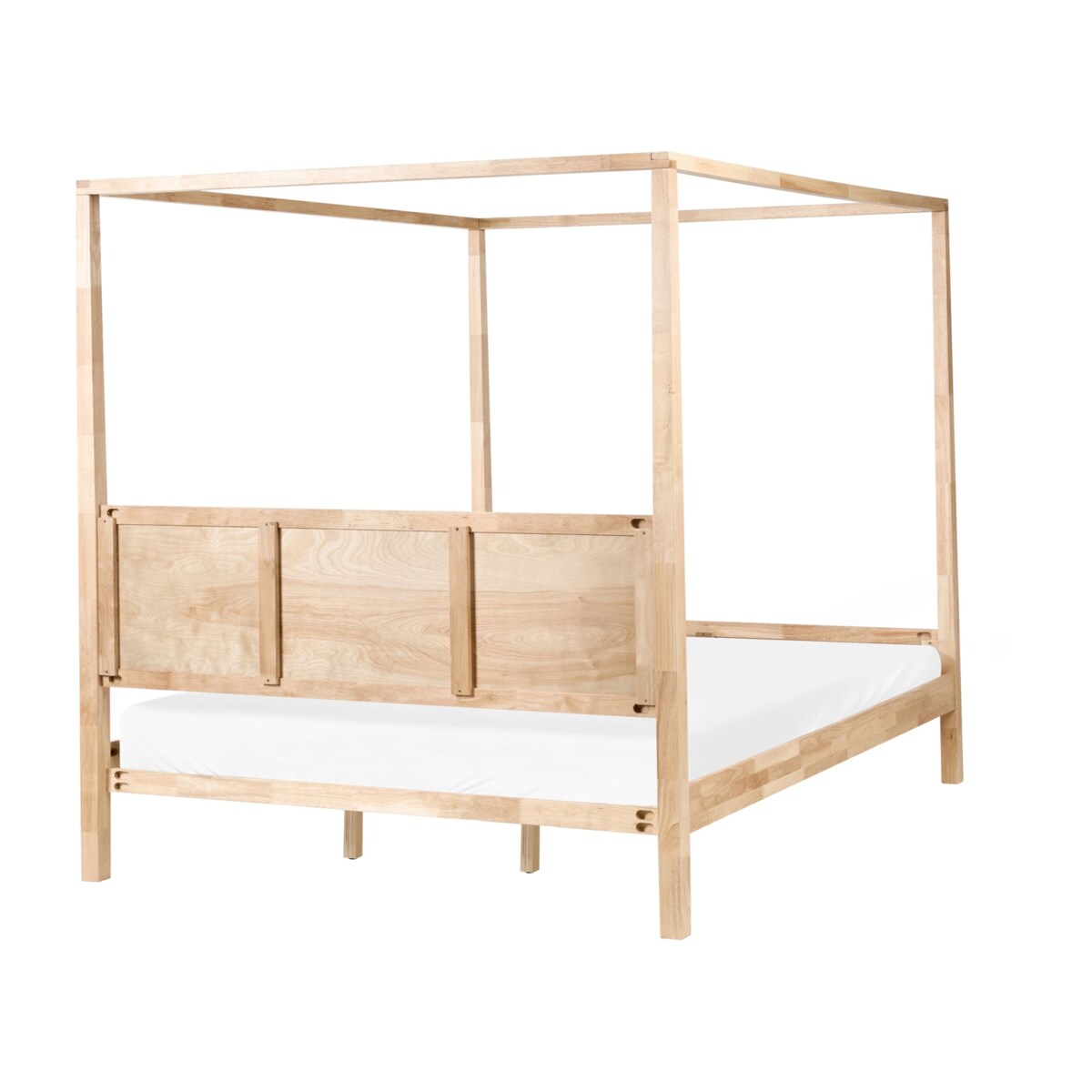 Łóżko z baldachimem Drewno HAUTERIVES 180 x 200 cm Jasnobrązowy