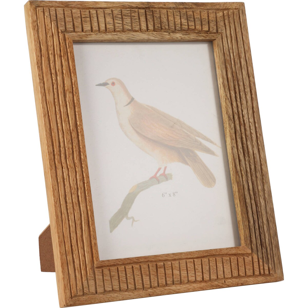 Stojąca ramka na zdjęcie z ozdobną ramą z drewna mango, 15 x 20 cm