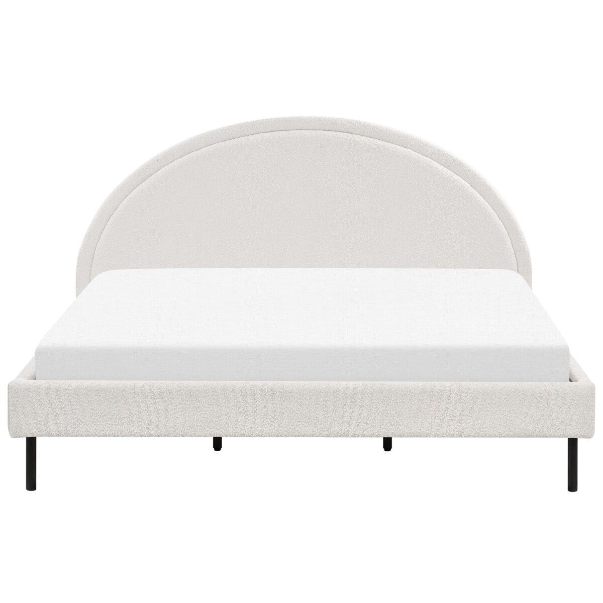 Łóżko boucle 180 x 200 cm białe MARGUT