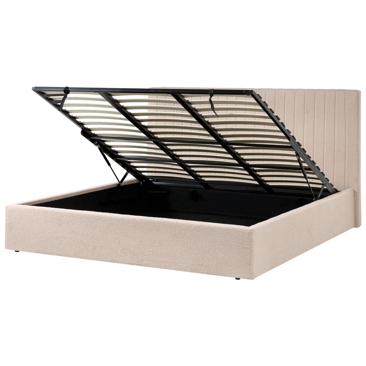 Łóżko z pojemnikiem Boucle VION 180 x 200 cm Beżowy