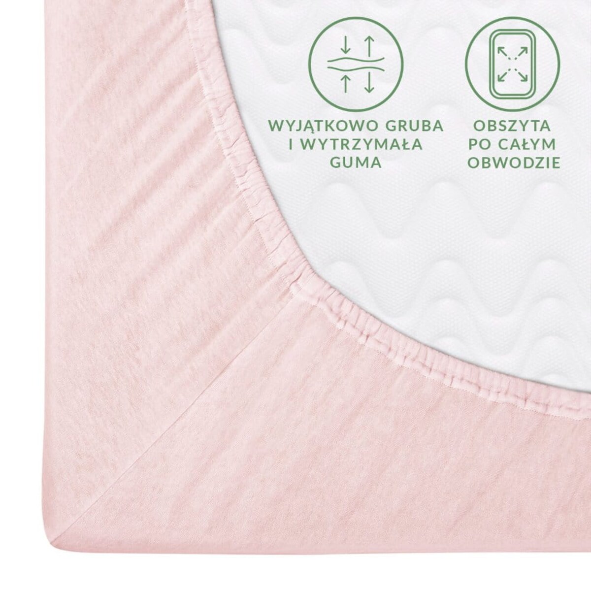 Prześcieradło z bawełny jersey z gumką 160x200 kolor Róż kwarcowy