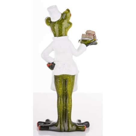 Figurka - żabka 17x8x4,5 cm FROGG z ciastkami w łapce