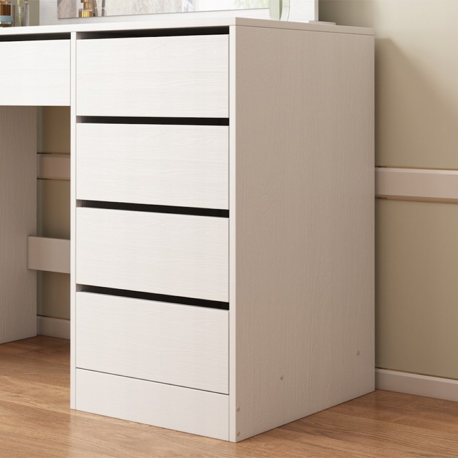 Toaletka kosmetyczna do makijażu wizażu z lustrem led nowoczesna glamour biała