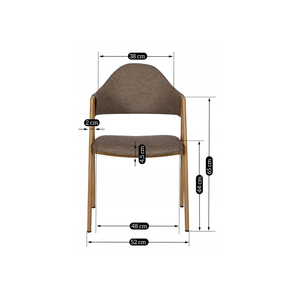 Krzesło Tapicerowane Kuchenne Do Kuchni Beżowe RUIZ