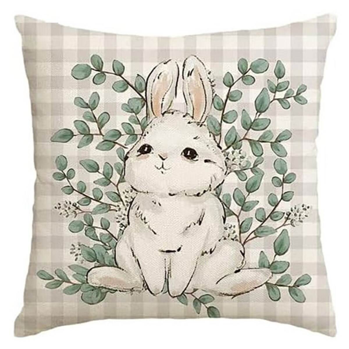 Lniana poszewka na poduszkę 45 x 45 cm motyw wiosenny KRÓLICZEK POD227