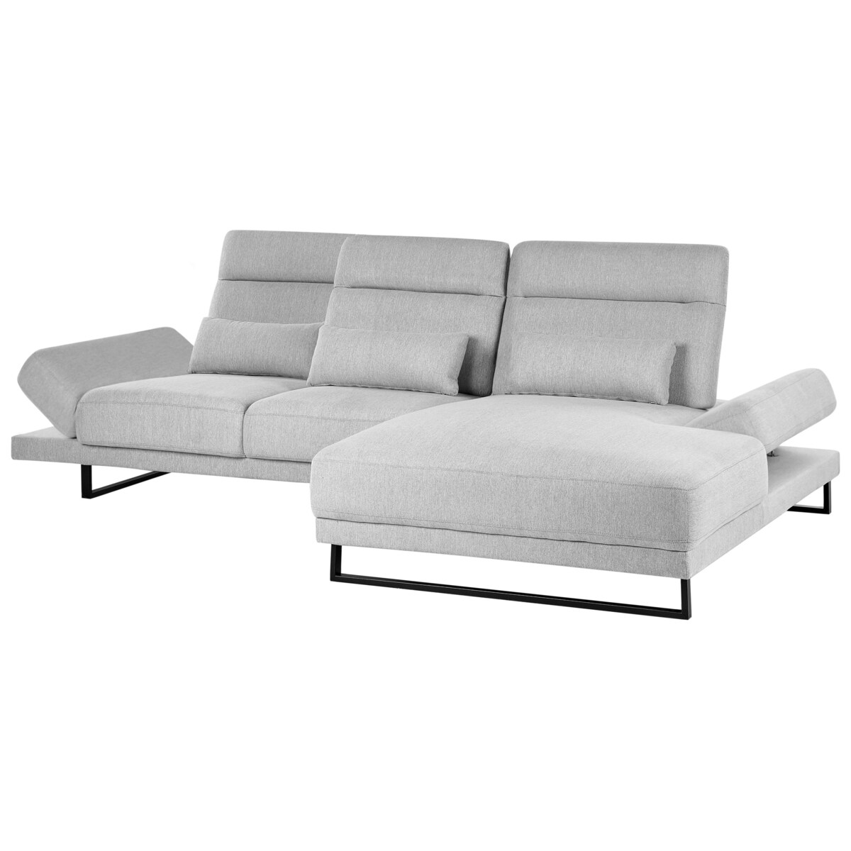 Narożnik IKAST Jasnoszary dla 4 osób Lewostronny