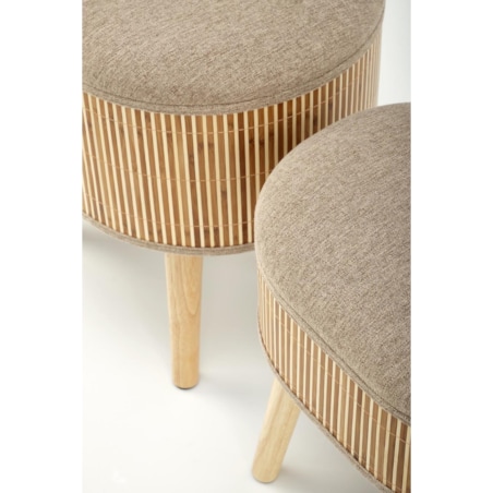 2 PUFY ZE SCHOWKIEM Coti BEŻOWE 49/43/46 cm i 41/34/38 cm