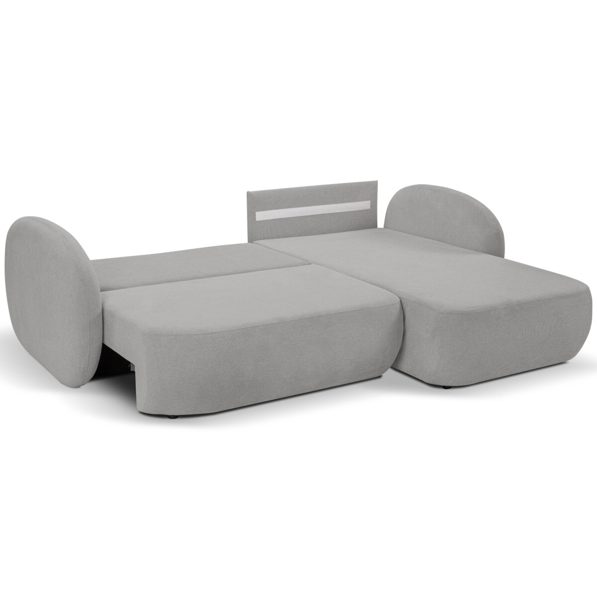 Nowoczesny narożnik rozkładany OLIVIO prawy - jasnoszary