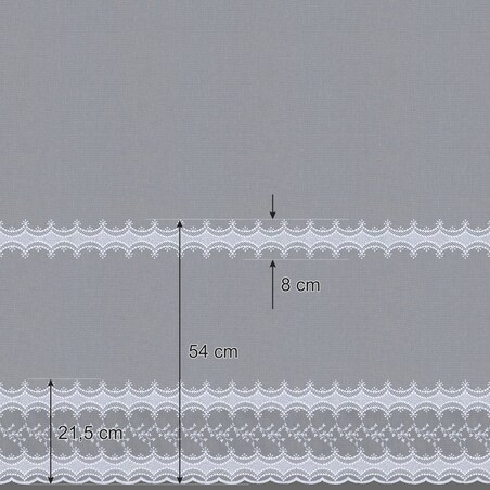 Firana na haczykach flex podwójnych 300x245 biały z wzorem