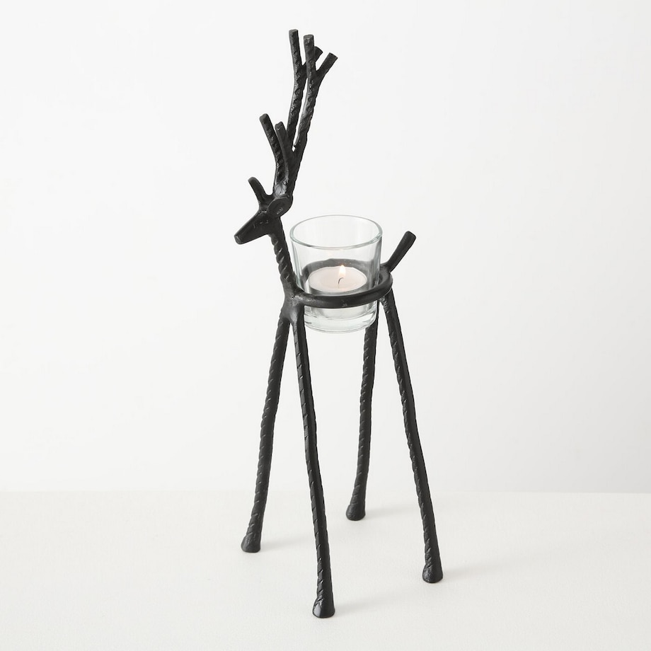 Świecznik Reindeer 36cm black, 8 x 13 x 36 cm
