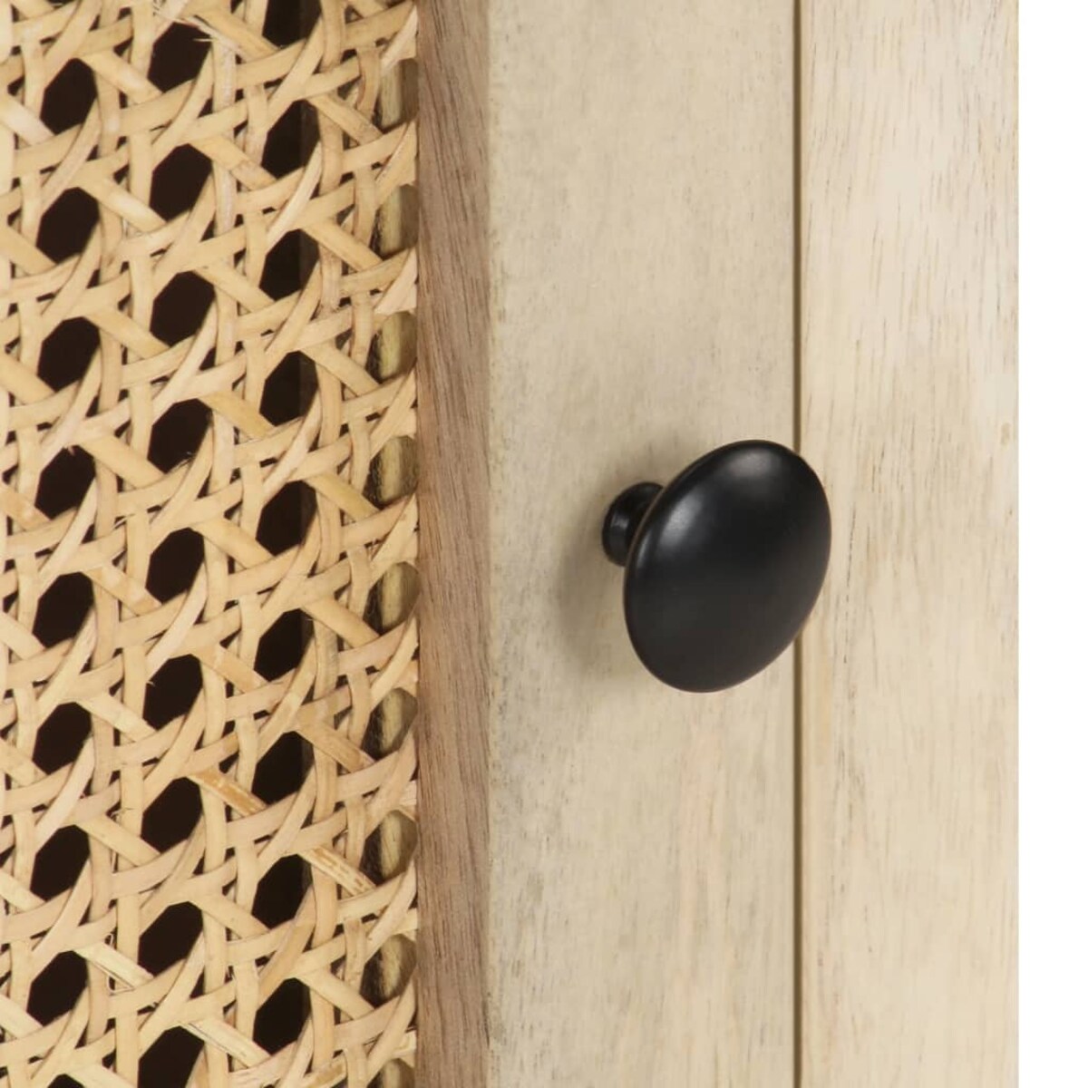 vidaXL Szafka nocna, 40x30x50 cm, drewno mango i naturalna trzcina