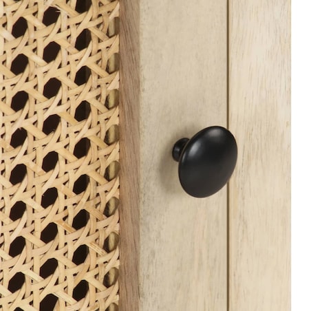 vidaXL Szafka nocna, 40x30x50 cm, drewno mango i naturalna trzcina