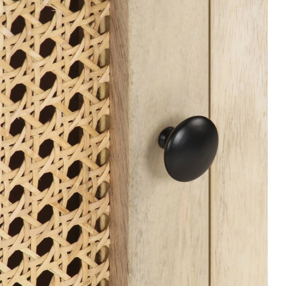 vidaXL Szafka nocna, 40x30x50 cm, drewno mango i naturalna trzcina