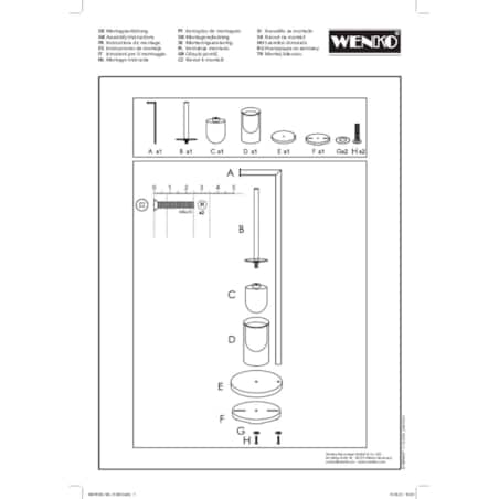 Stojak na szczotkę WC z uchwytem na papier 2w1 FERLA