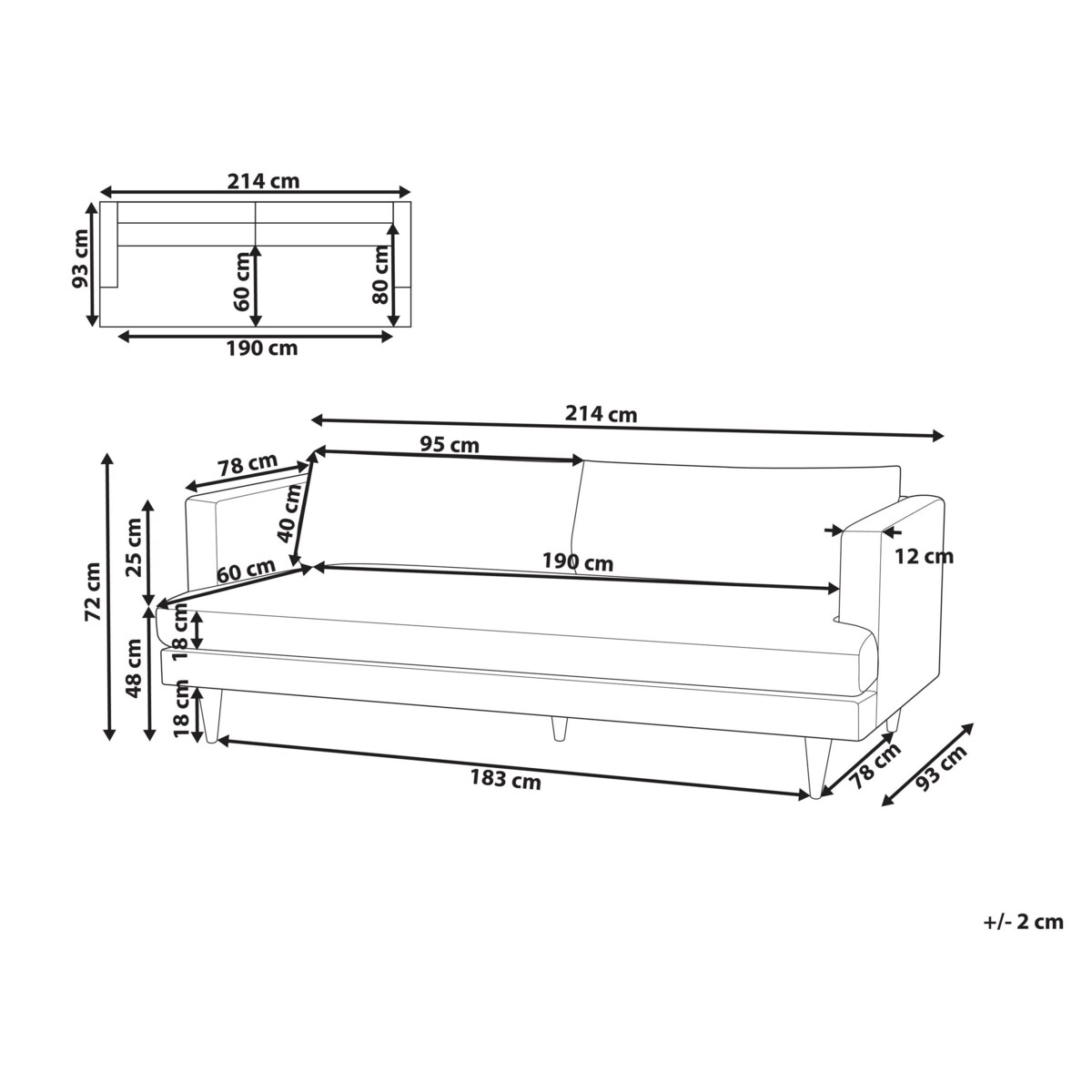 Sofa 3-osobowa jasnobrązowa JARPEN
