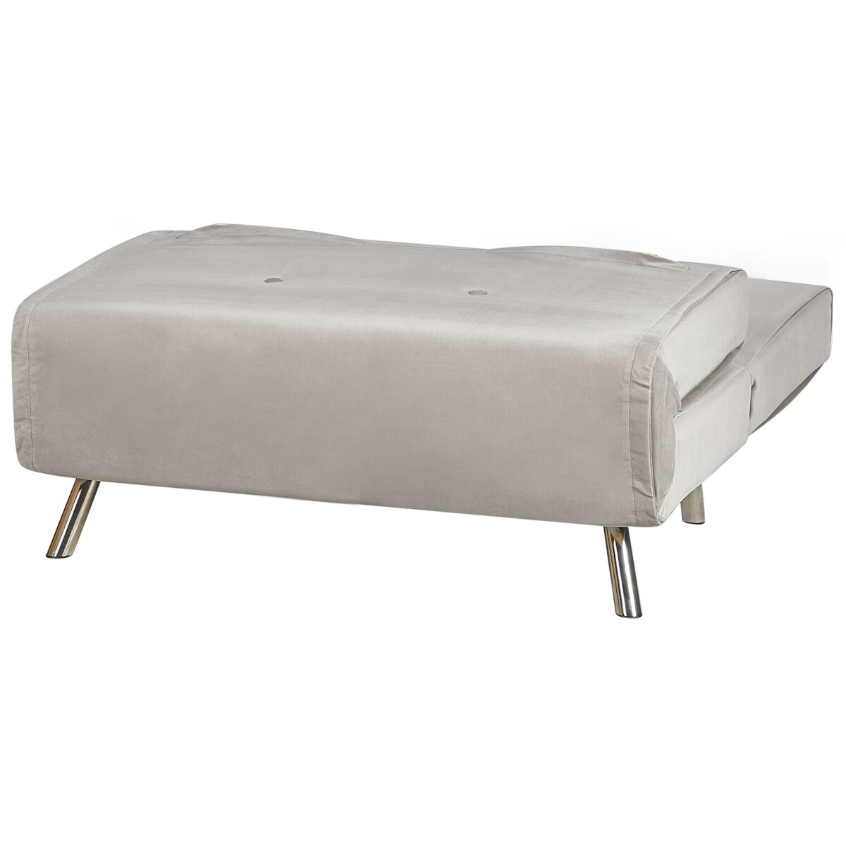 Sofa rozkładana welurowa jednoosobowa jasnoszara FARRIS