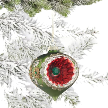 VILLA ITALIA Bombka szklana z reflektorem zielona 8,5 cm