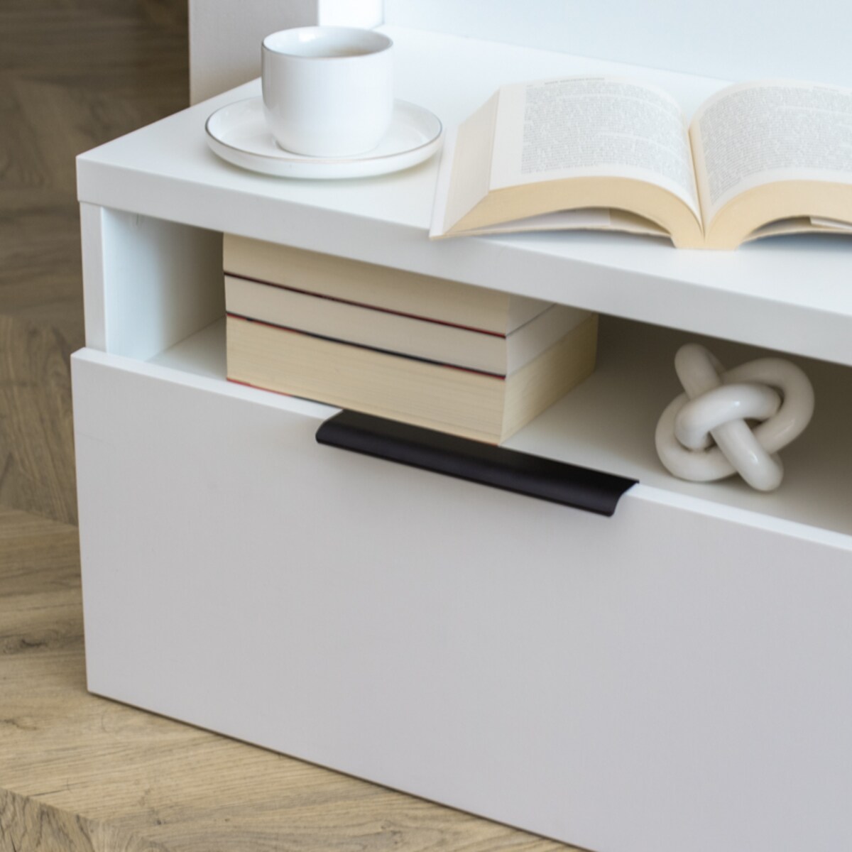 Uchwyt do mebli czarny meblowy krawędziowy do szafek szuflad mat loft 160mm