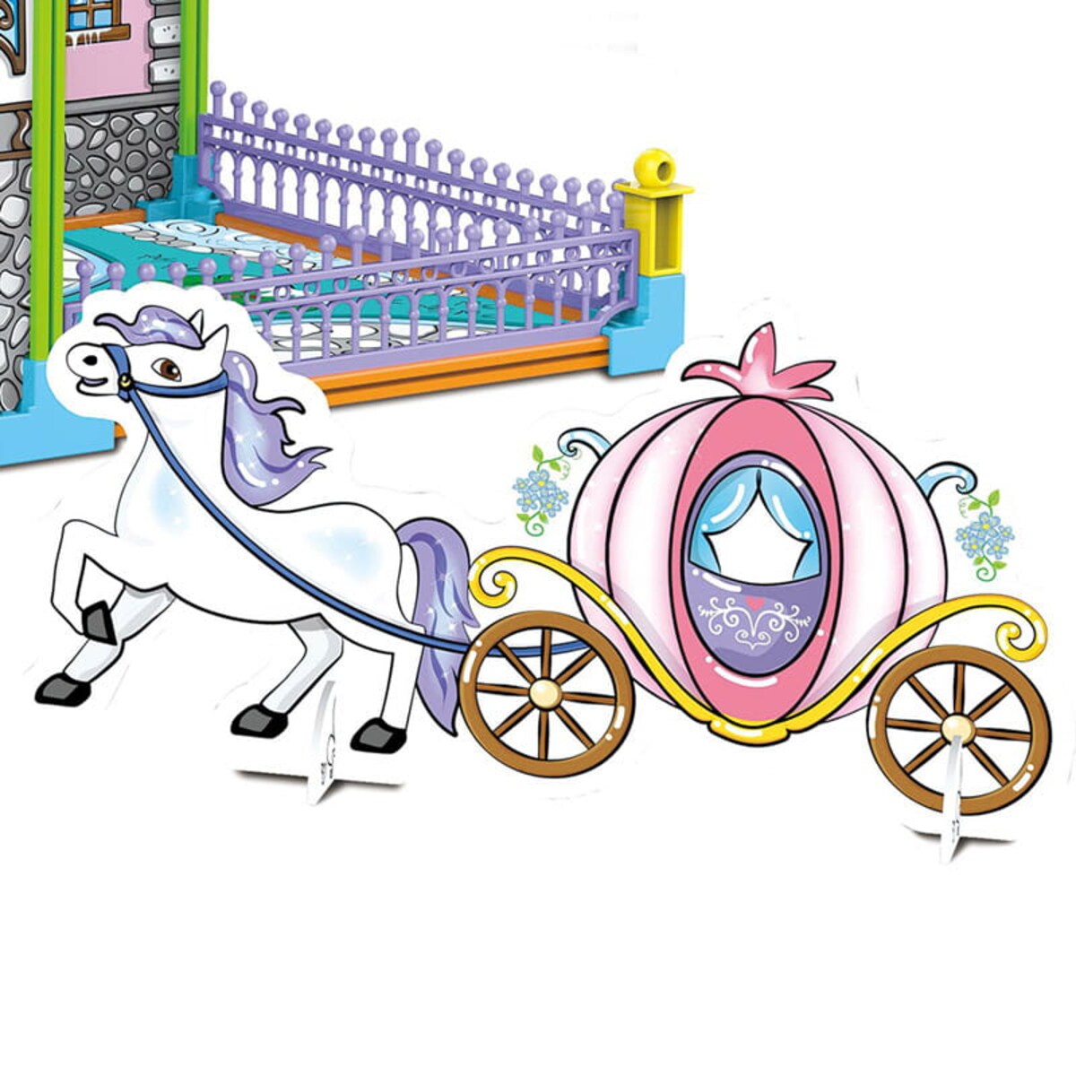 Dwustronny domek do składania i kolorowania - Zamek Księżniczki