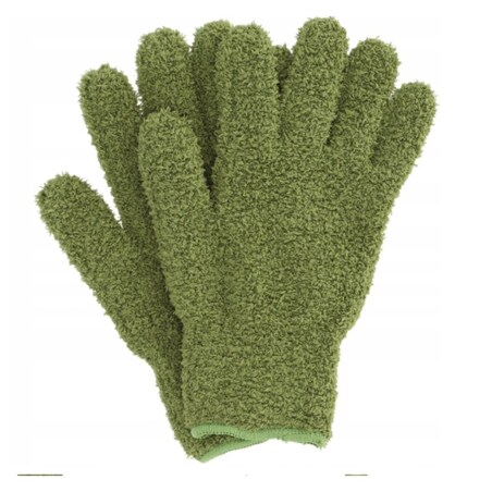 Rękawice do czyszczenia kwiatów roślin przeciwpyłowe mikrofibra zielona rozm.M ESCHERT DESIGN