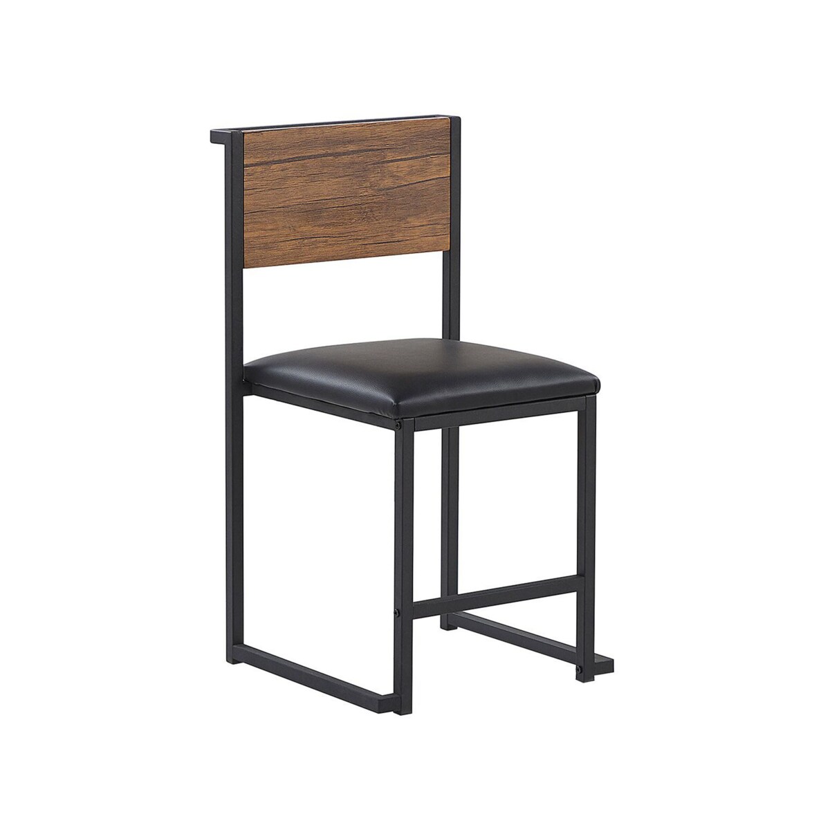 Zestaw do jadalni stół i 4 krzesła ciemne drewno z czarnym BURTON