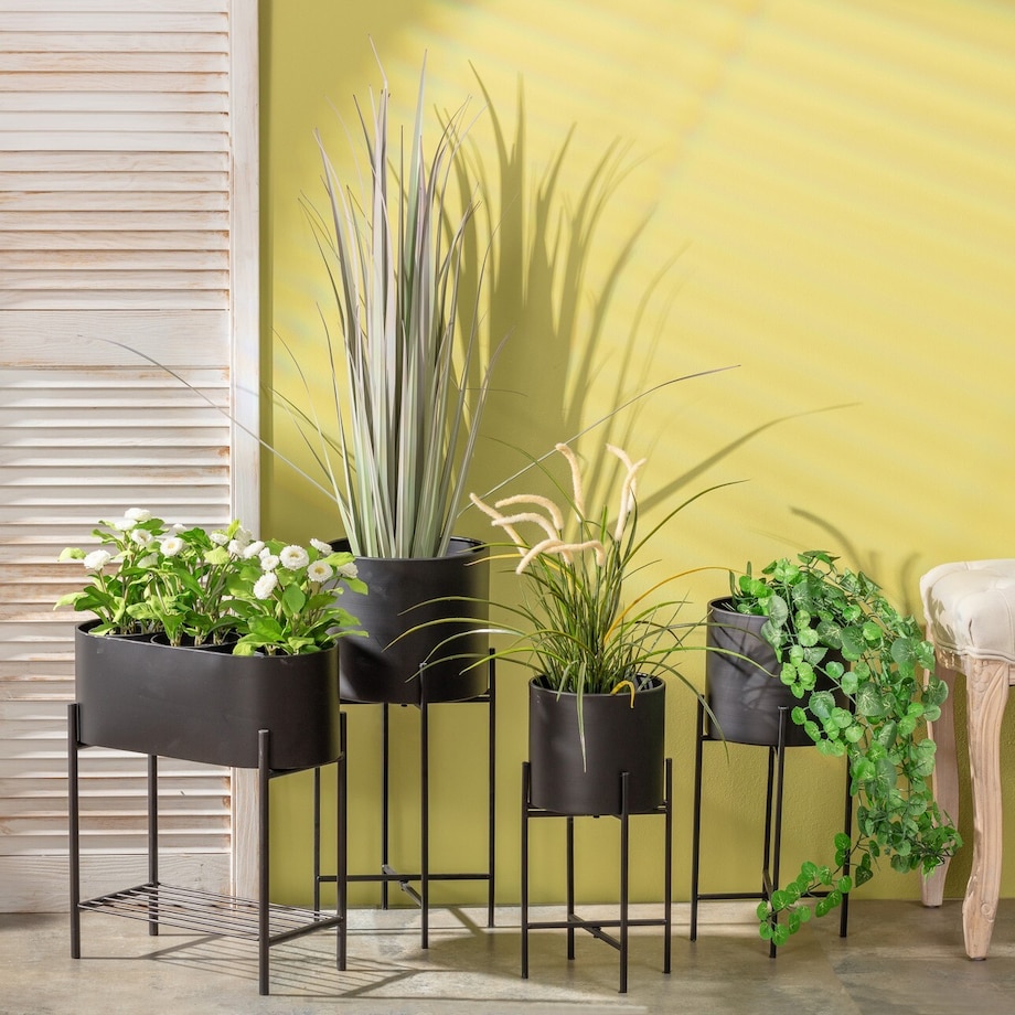 Kwietnik Valery Duo 40x19x45cm black, 40 x 19 x 45 cm