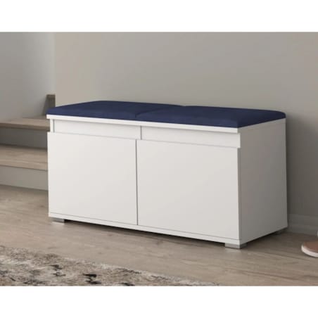 Szafka na buty z siedziskiem SINGAPUR 100 biała/granatowa