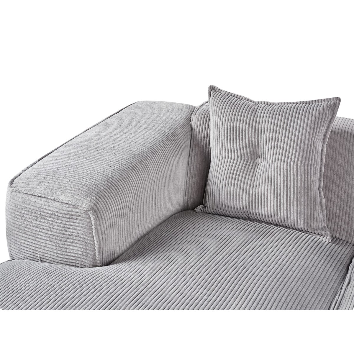 Narożnik sztruksowy prawostronny jasnoszary DOLVA