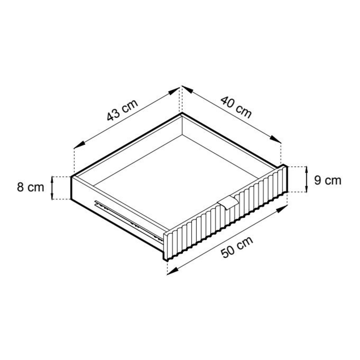 Toaletka Delicious ryflowana szara