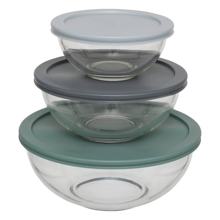 Szklane miski z pokrywkami SO SIMPLE, 3 sztuki