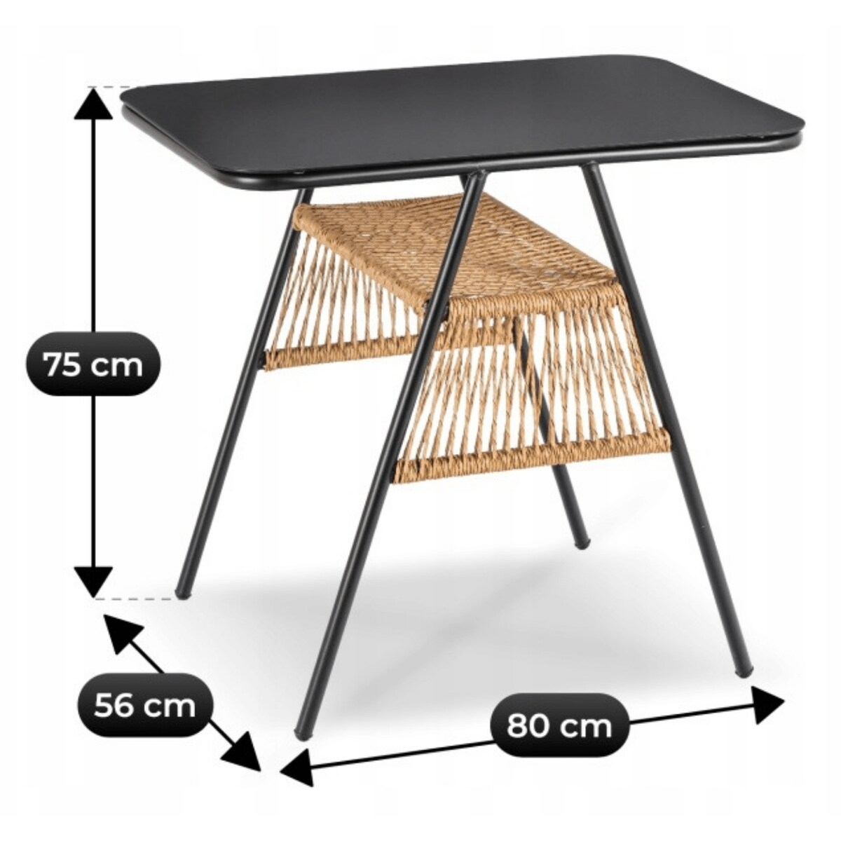 Zestaw 2 Krzesła Ogrodowe I Stolik Rattan Na Ogród Balkon Taras Brąz TRISTE