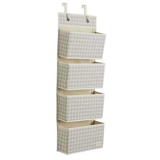 3 Sprouts Organizer Na Drzwi Wiszący Gingham Beige