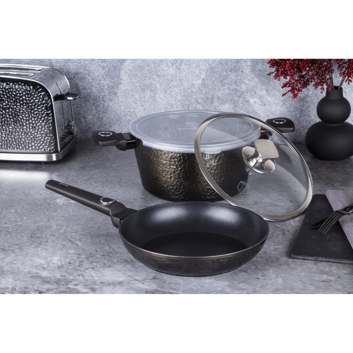 Zestaw Garnek + patelnia 24cm BERLINGER HAUS Primal Gloss