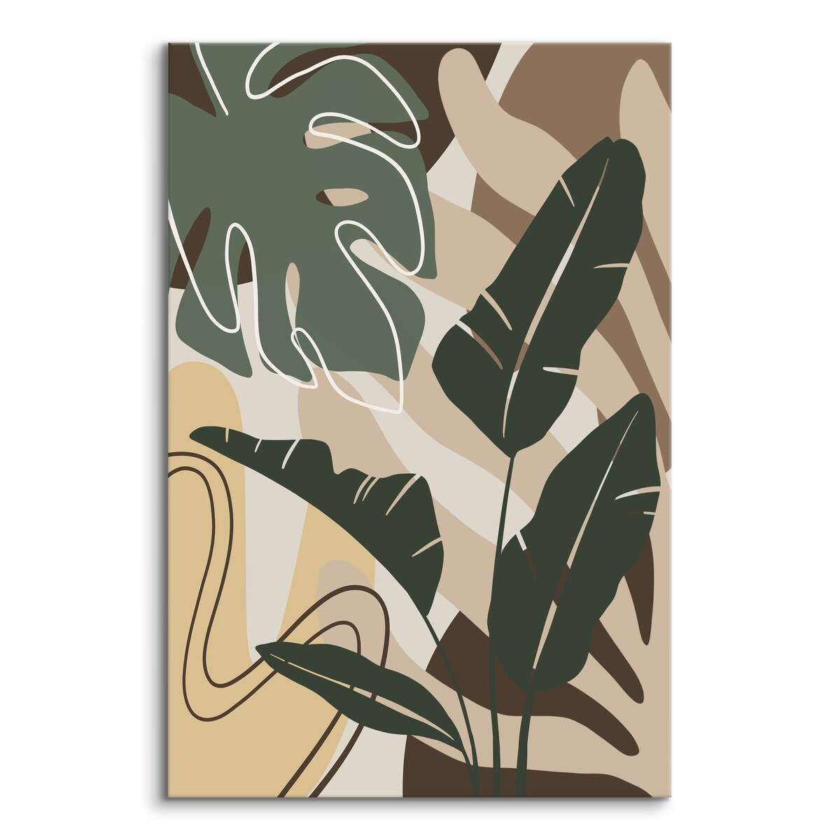 Obraz Zielone Egzotyczne Liście Monstery i Bananowca 30x40cm