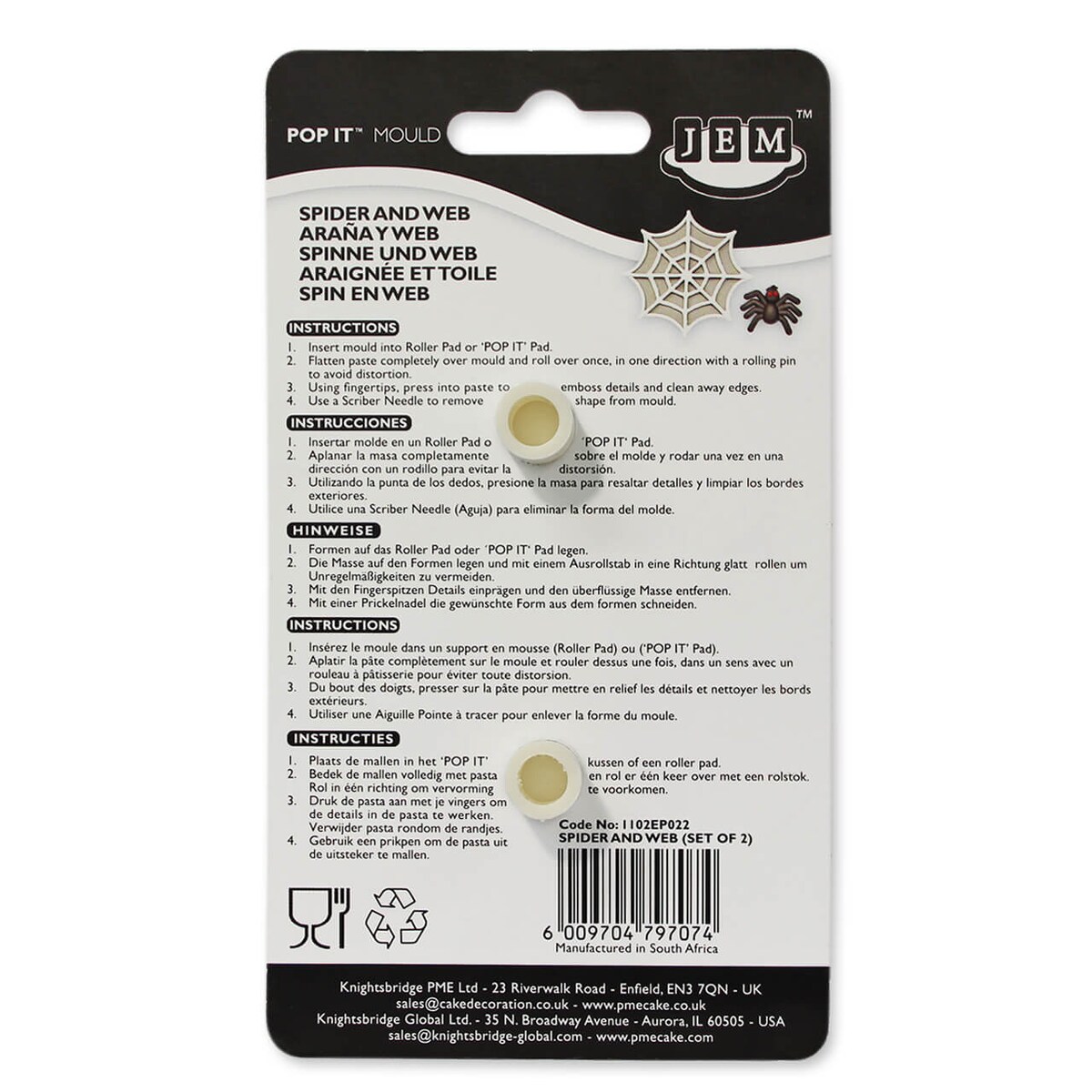 PME Zestaw 2 foremek JEM Pop It Pająk i pajęczyna