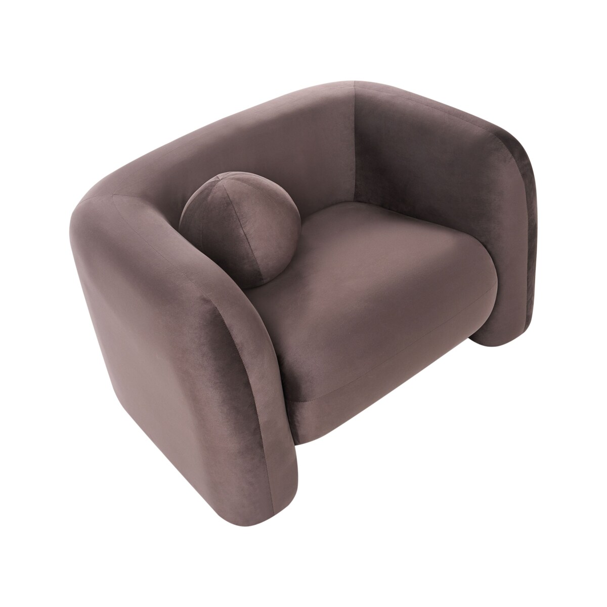 Fotel LEIREN Welur Ciemnobrązowy