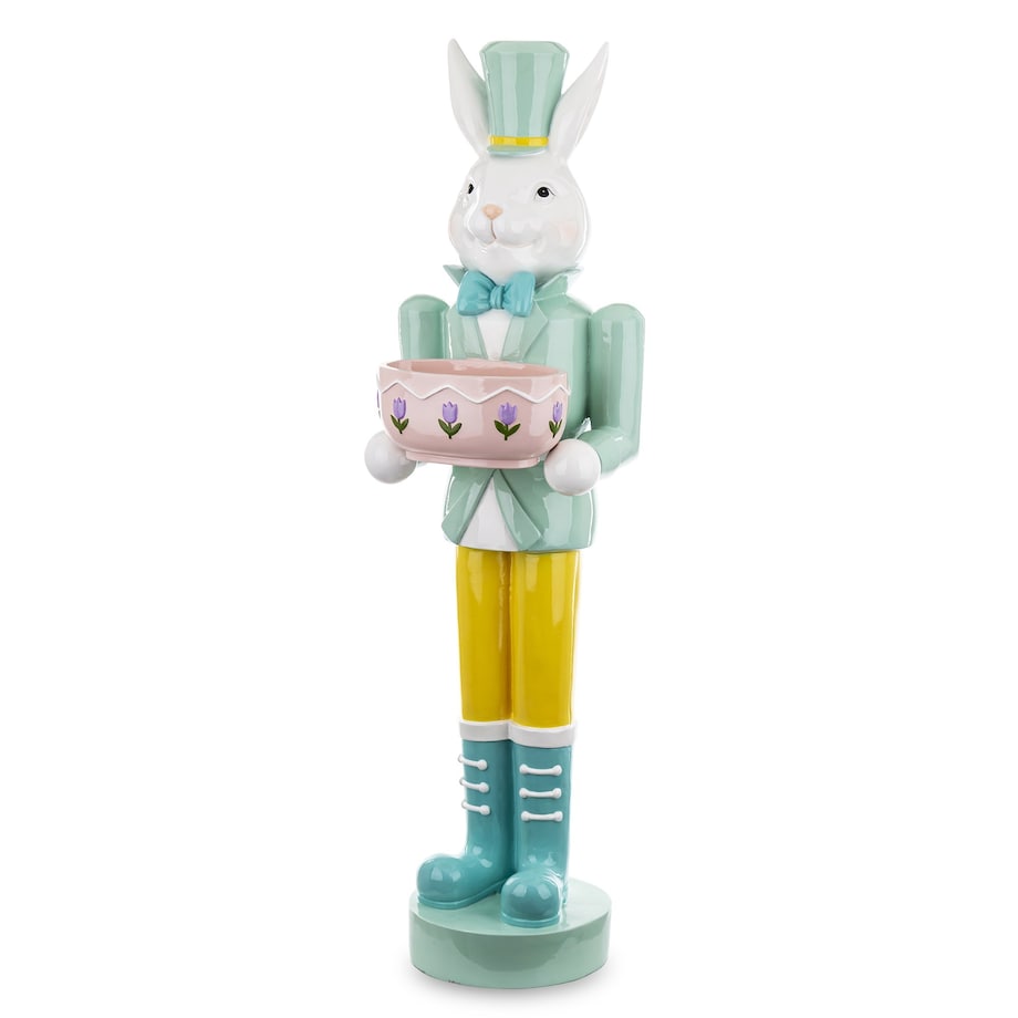 Figurka - Królik w mundurze 96x25x26 cm JUNDIUN z doniczką