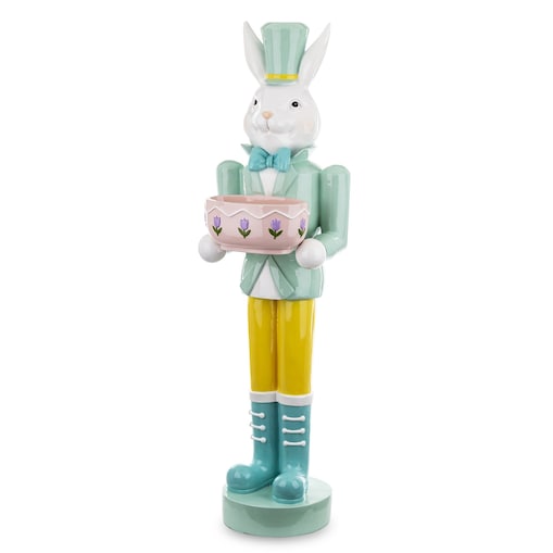 Figurka - Królik w mundurze 96x25x26 cm JUNDIUN z doniczką