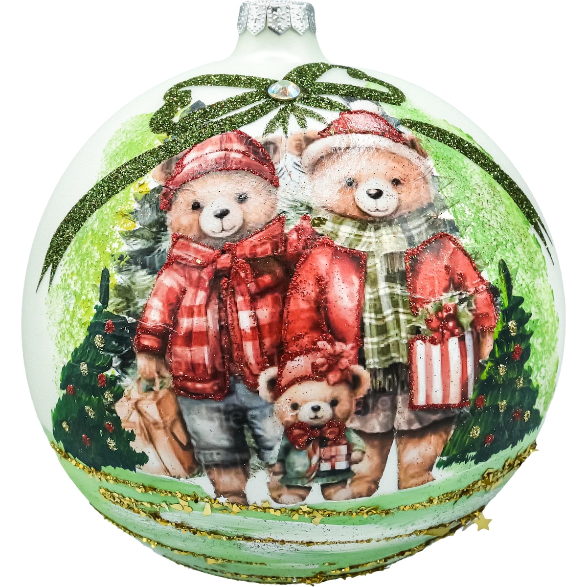 Bombka okrągła szklana: Rodzina Misiów