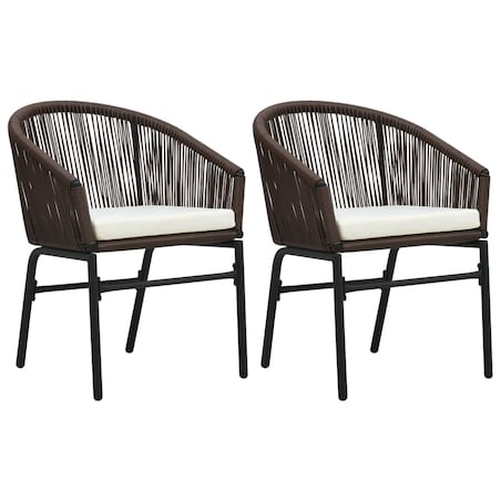 vidaXL Krzesła ogrodowe, 2 szt., brązowe, rattan PE