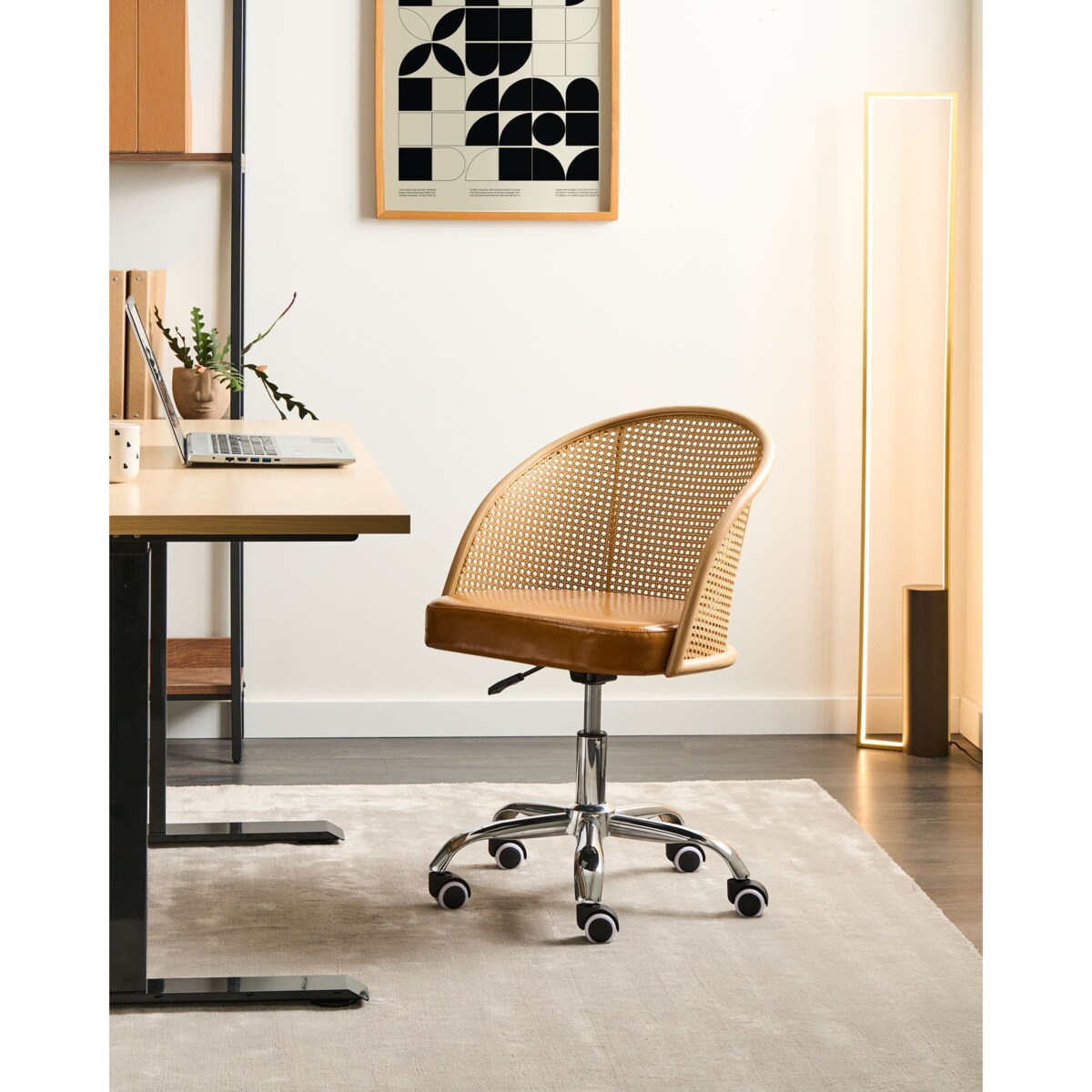 Krzesło obrotowe BALTIMORE Ekoskóra Brązowy