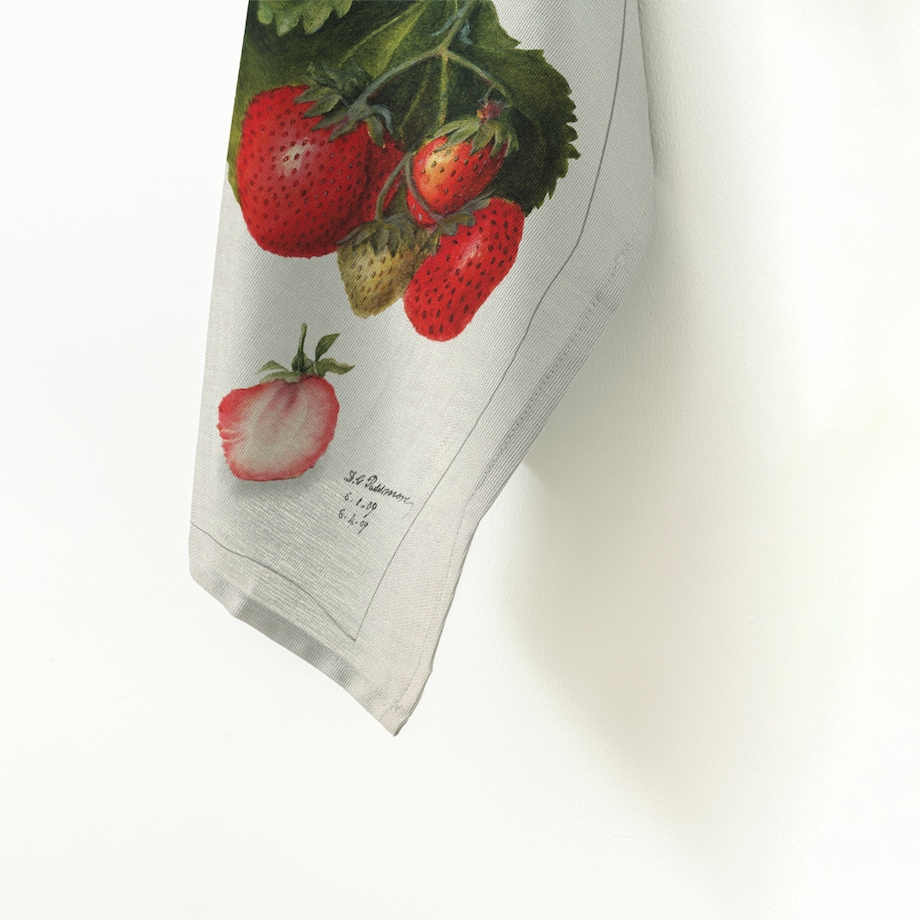 Lniana ścierka kuchenna - Truskawki