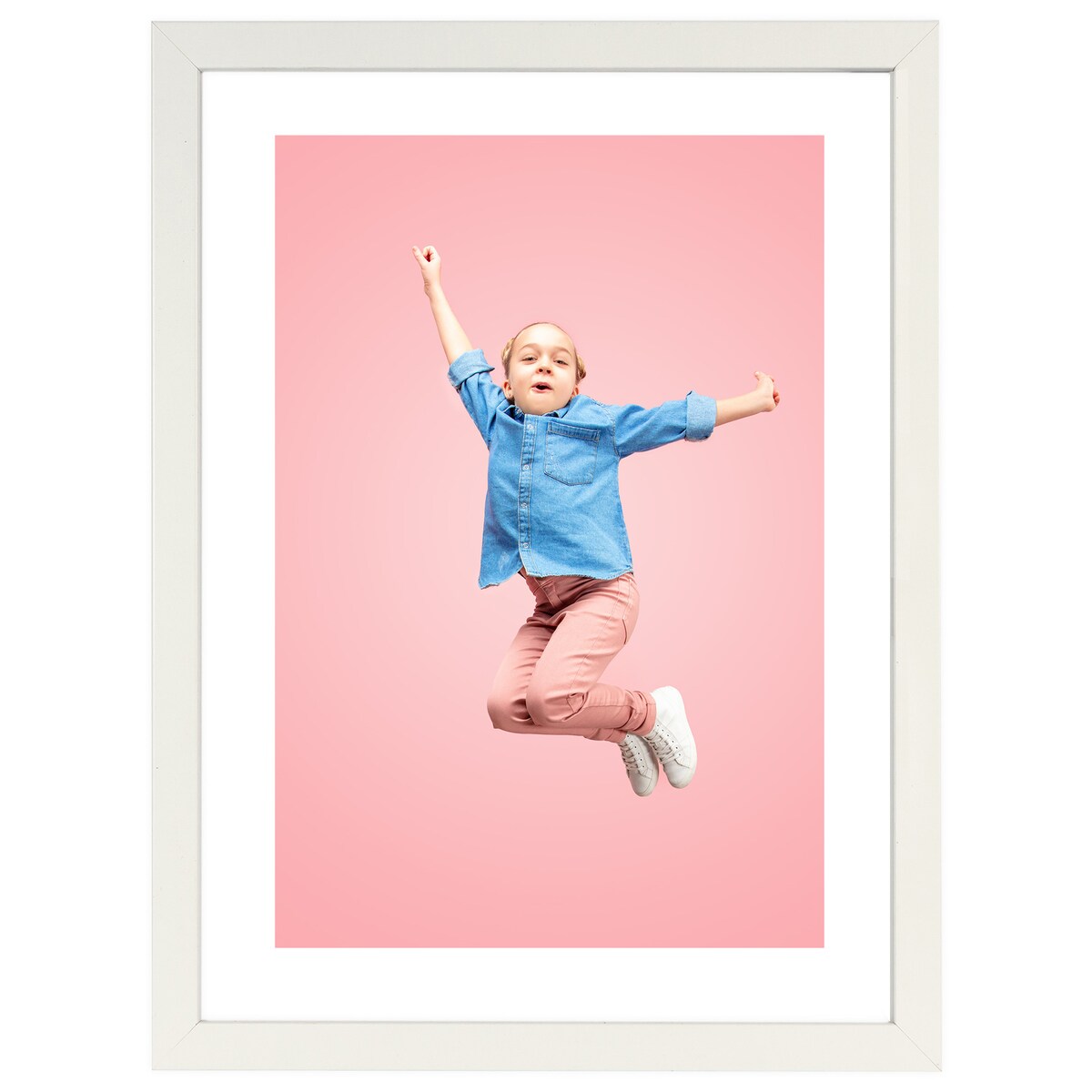 Ramka na zdjęcia 30x40 cm biała rama MDF z plexi do powieszenia pion poziom klasyczna ramka