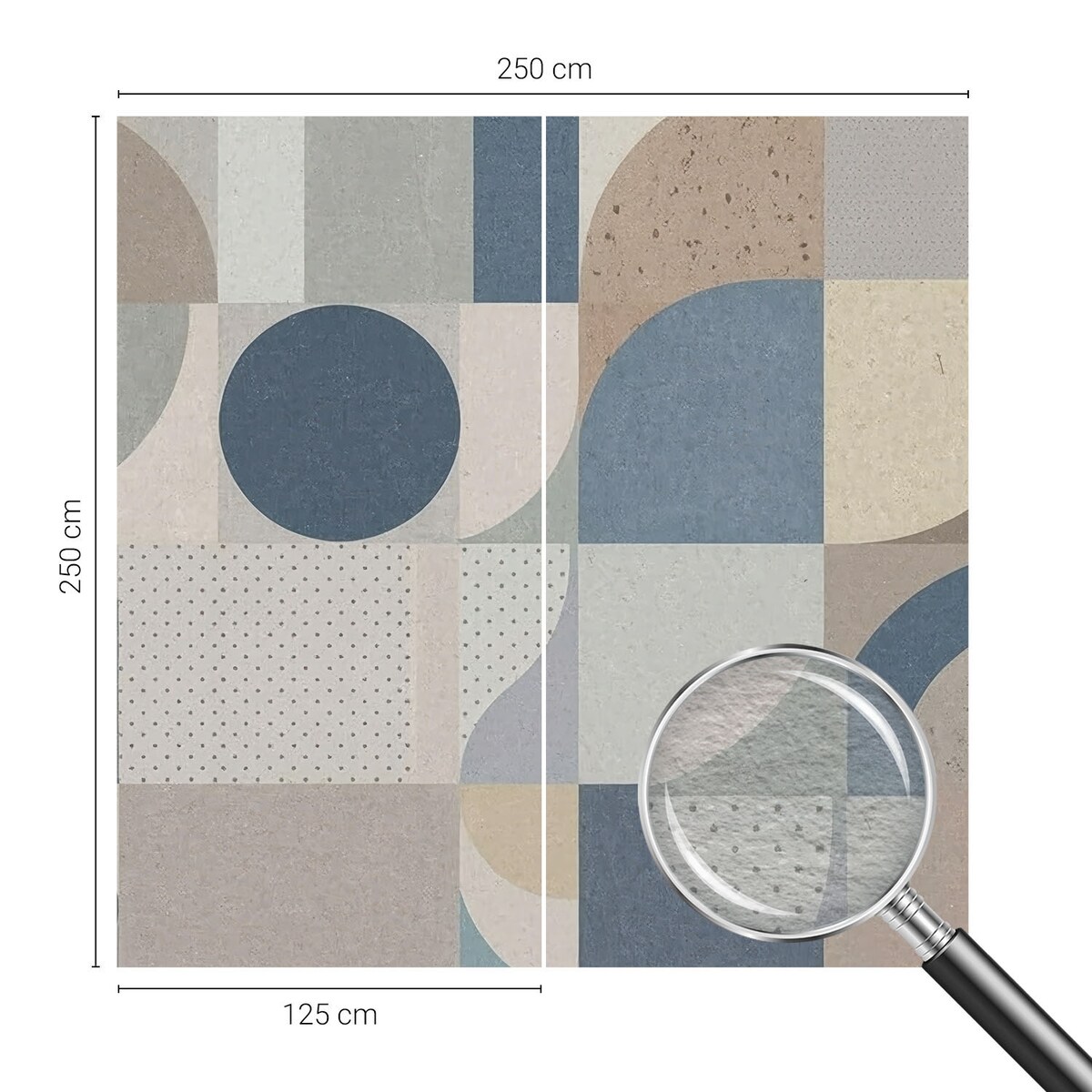 Fototapeta flizelinowa 250x250 cm - Geometryczna mozaika, tapeta ścienna szara