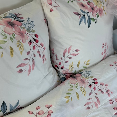 Pościel bawełniana satynowa 200x220 cm POLSKA Kwitnąca Wiśnia