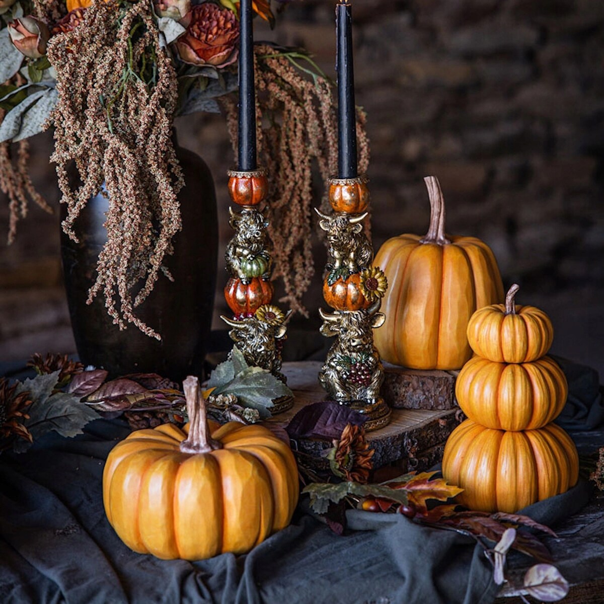 FIGURKA DYNIA POMARAŃCZOWA OZDOBNA OGRODOWA NA HALLOWEEN NA BALKON TARAS