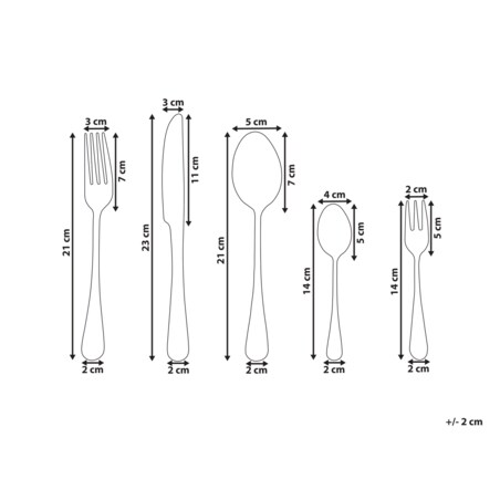 Zestaw sztućców 30 elementów czarny FUSILLI